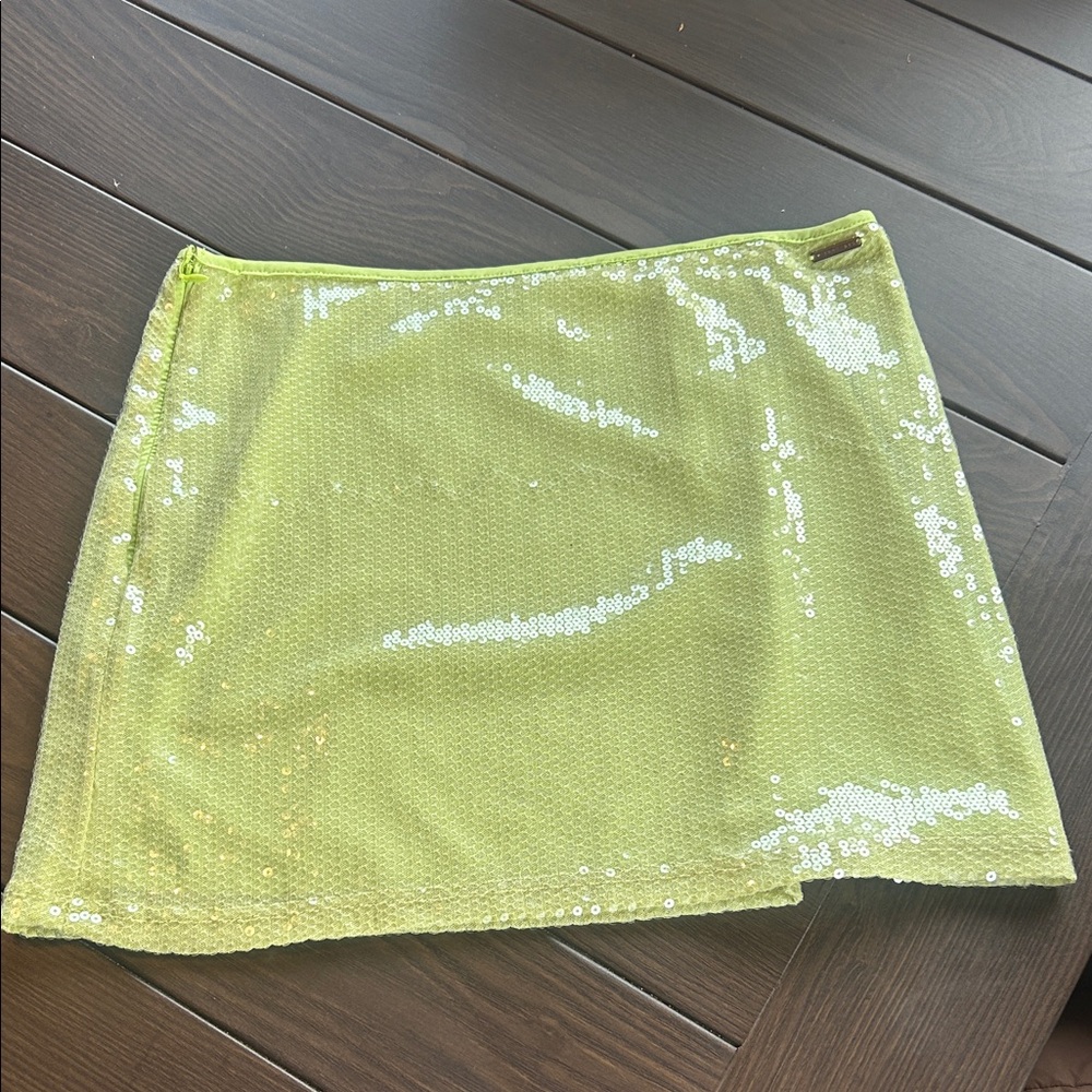 Missguided Neon Sequin Mini Skirt
